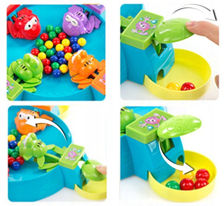 GRA ZRĘCZNOŚCIOWA GŁODNE ŻABKI KARMIENIE GŁODNYCH ŻABEK GRA DLA 2-4 OSÓB