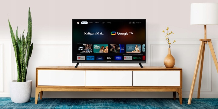Telewizor 32'' HD Google TV Kruger&Matz DVB-T2/S2/T/C H.265 HEVC