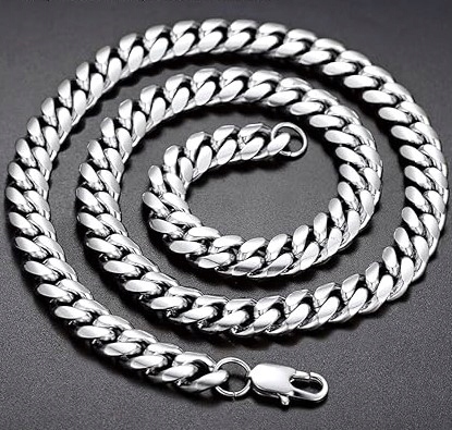 Szeroki łańcuszek męski srebrny łańcuch pancerka 6 mm 60 cm diamentowany