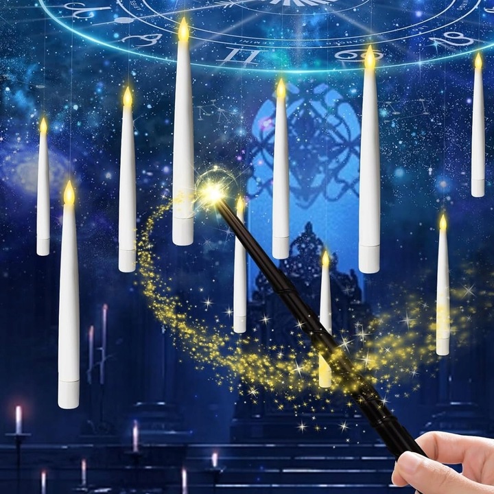 LAMPKA W PŁYWAJĄCE ŚWIECA LED DEKORACJA HARRY POTTER MAGIC WAND 12SZT