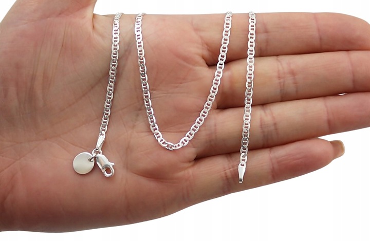 SREBRNY PEŁNY ŁAŃCUSZEK DAMSKI GUCCI Z ZAWIESZKĄ PR. 925 + GRAWER GRATIS