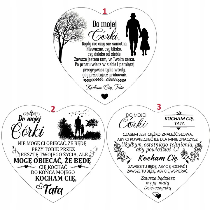 Łańcuszek ZAWIESZKA Serce Srebrny NASZYJNIK Dla CÓRKI od Taty GRAWER BOX