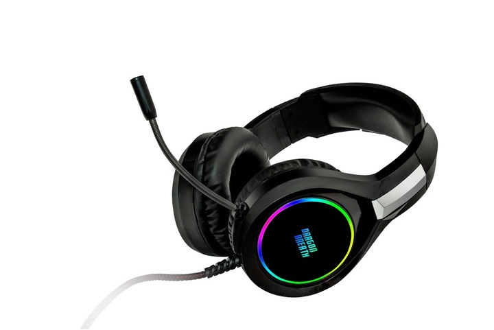 DRAGON BREATH PODŚWIETLANE SŁUCHAWKI NAUSZNE GAMINGOWE RGB Z MIKROFONEM