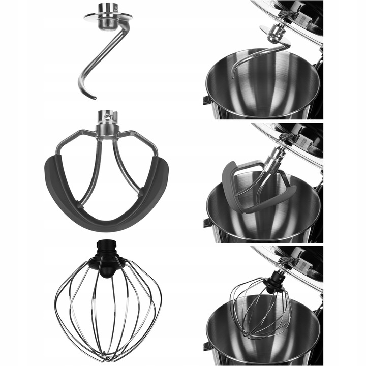 Robot Planetarny Kuchenny RUHHY 4,5L Wielofunkcyjny Mikser do Ciasta CZARNY