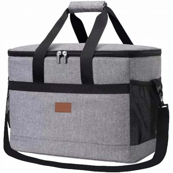 Torba Termiczna Duża Torba Termiczna na Plażę Piknik Szary Wycieczkę 40 l