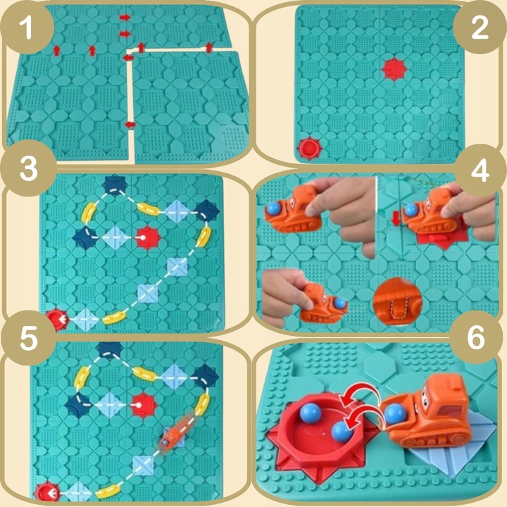 Gra Logiczna dla Dzieci Tor Przeszkód Plansza Koparki Zabawka Edukacyjna 3+