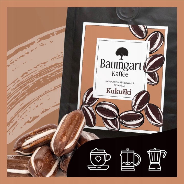 Kawa Mielona Smakowa KUKUŁKA 200g 100% Arabica Świeżo Palona Baumgart