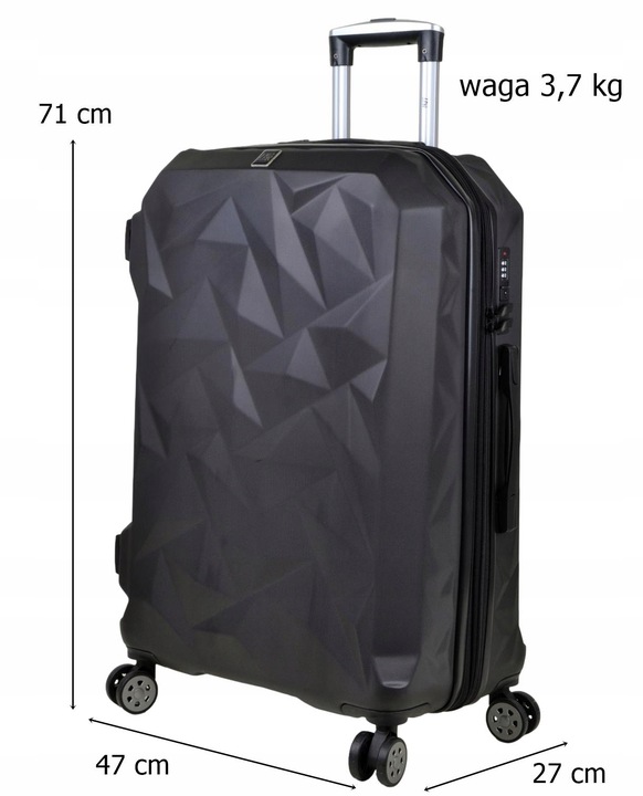 DUŻA WALIZKA SUNBAG - MODEL CRYSTAL Z POSZERZENIEM pojemność 80 LITRÓW