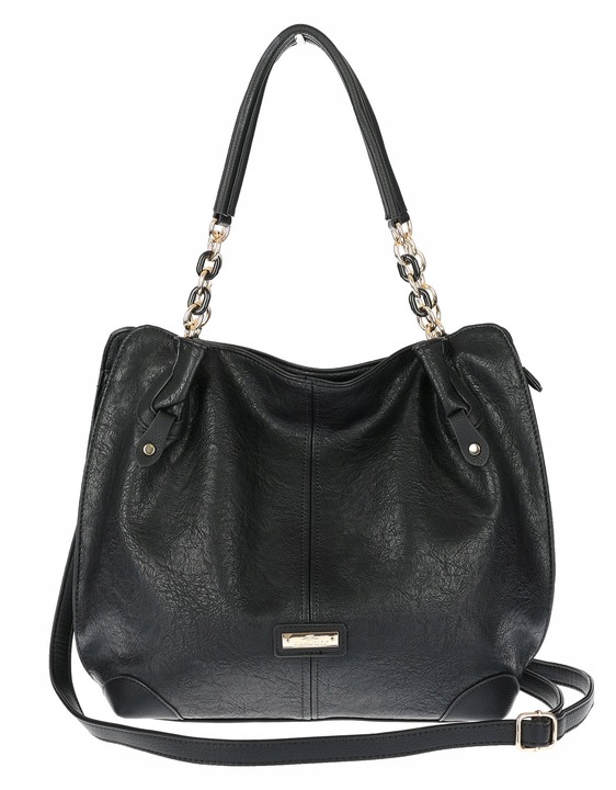 Torebka Damska Worek shopper włoska marka CHARRO A4 pojemna CH7720 Czarna