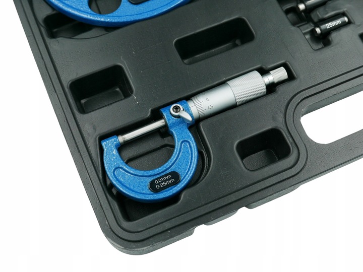 MIKROMETRY 0-100 ZESTAW 4 SZT. MIKROMETR 0-25, 25-50, 50-75, 75-100 WALIZKA