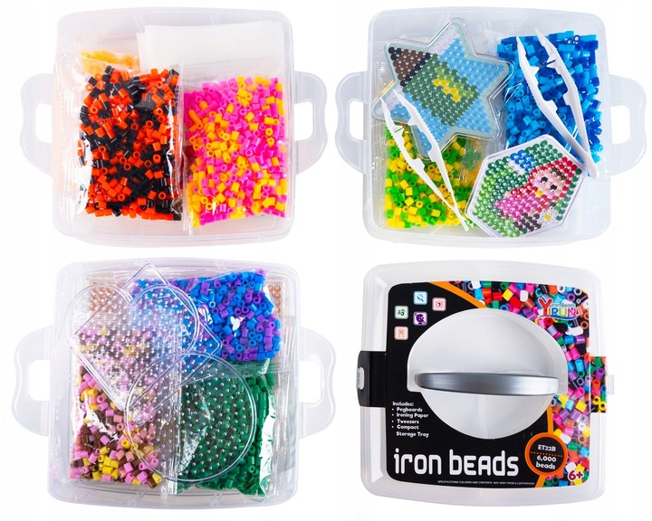 Koraliki Do Prasowania Zestaw 6000 Elementów Kreatywna Zabawa Dla Dzieci