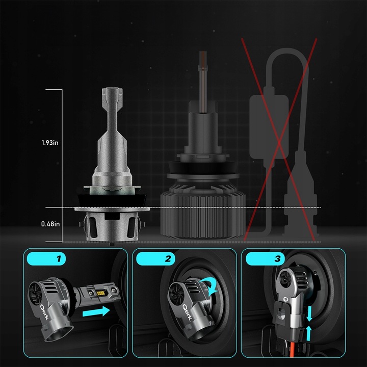 ŻARÓWKI LED H11 QERK 1 DO 1 WIĘCEJ ŚWIATŁA CAN RETROFIT IDEALNIE DOPASOWANE