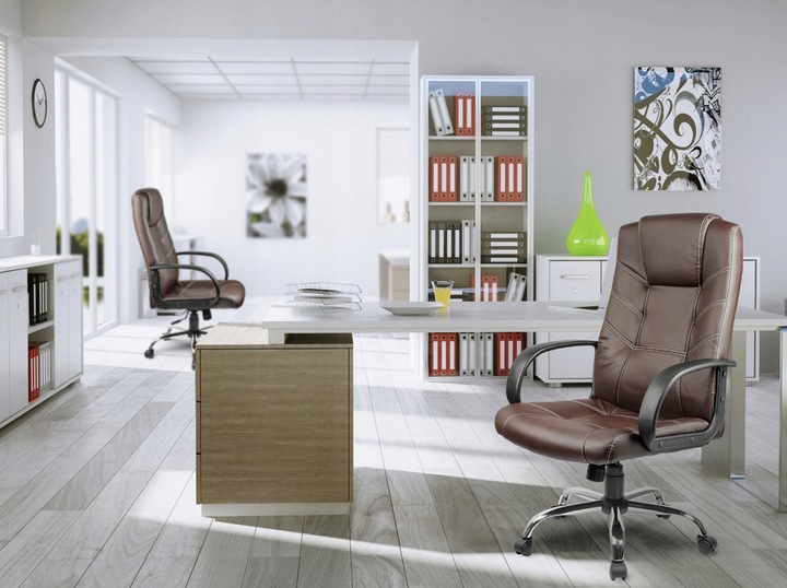 FOTEL BIUROWY OBROTOWY CHROM KRZESŁO SOFOTEL