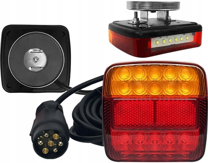 ZESTAW OŚWIETLENIA LED PRZYCZEPKA/PRZYCZEPA 7,5 M NA MAGNES