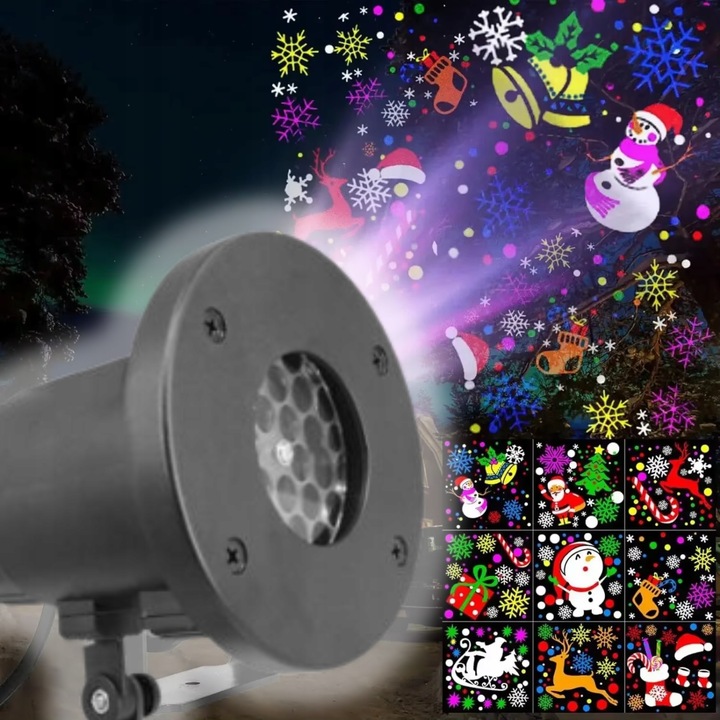 PROJEKTOR ŚWIĄTECZNY LED NA ZEWNĄTRZ BAŁWANEK LED PROJEKTOR KOLOROWY