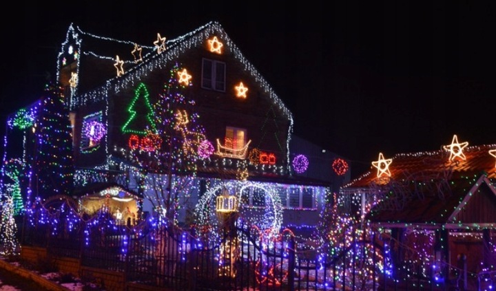 HIT! OZDOBA ŚWIĄTECZNA DZWONKI ZIMNY BIAŁY NEON