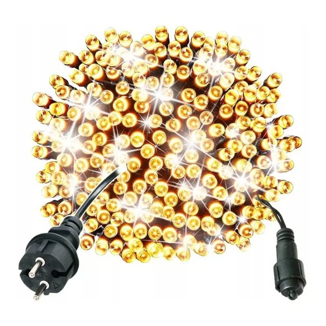 Lampki Choinkowe 1000 LED 72 m Białe Ciepłe Flash Zewnętrzne Wewnętrzne