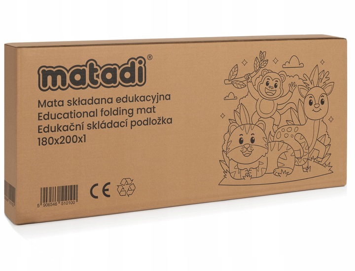 OGROMNA DWUSTRONNA MATA EDUKACYJNA DLA DZIECI SKŁADANA 180x200 GRUBOŚĆ 1CM