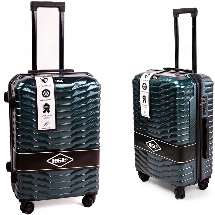 Średnia walizka XL NA 4 KÓŁKACH PODRÓŻNA POLICARBON TORBA RGL