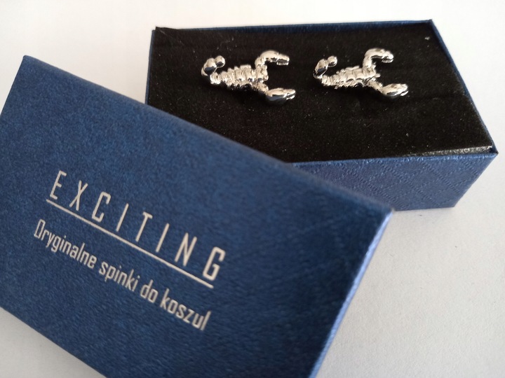 Spinki do mankietów koszuli srebrny Skorpion