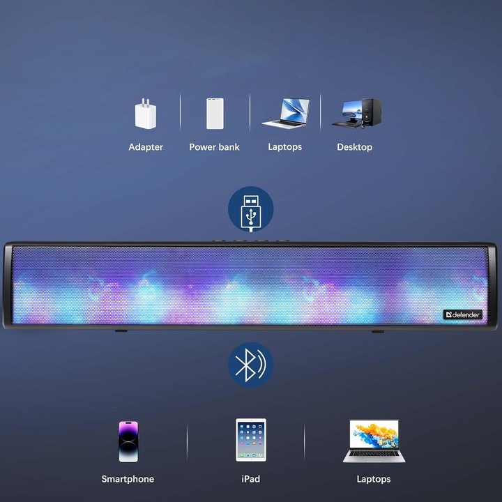 SOUNDBAR Bezprzewodowy Głośniki Komputerowe do Laptopa TV Bluetooth 5.3