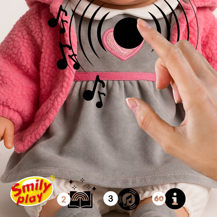 Lalka bobas mówi śpiewa uczy 2 języki interaktywna córeczka 32cm 2L+