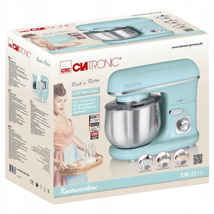 ROBOT KUCHENNY PLANETARNY BLENDER MIKSER UGNIATARKA DO CIASTA 1100W 5L