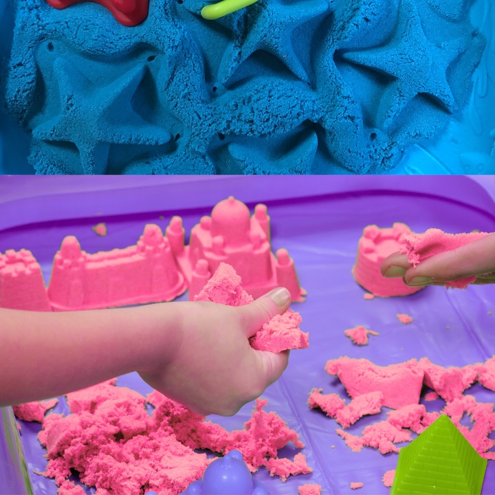 PIASEK KINETYCZNY ZESTAW 3 kg piaskownica basen foremki magiczny kolorowy