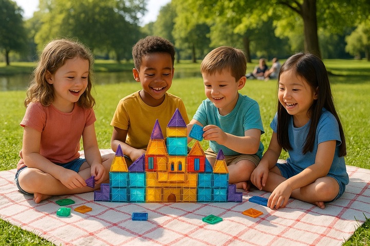 KLOCKI MAGNETYCZNE 40el KREATYWNE KONSTRUKCYJNE EDUKACYJNE 3D ZABAWA 148A