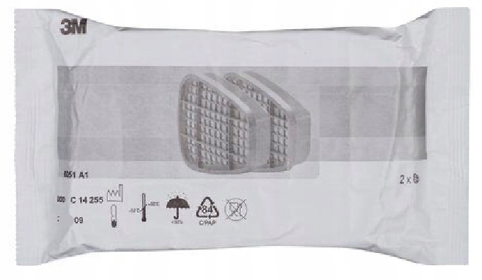 Pochłaniacz 6051 A1 3M kpl 2 szt. filtr węglowy