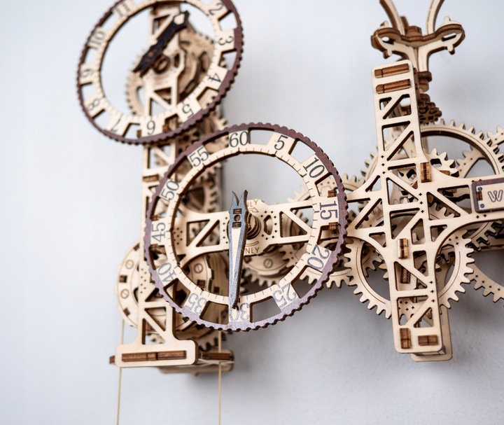 Drewniany Zegar Steampunk Wooden.City Puzzle 3D