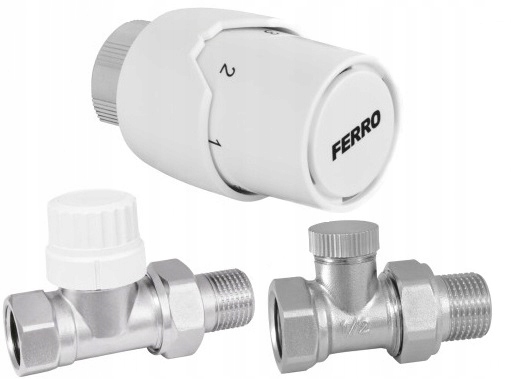 ZESTAW TERMOSTATYCZNY FERRO GŁOWICA+ZAWORY PROSTY ZTM20