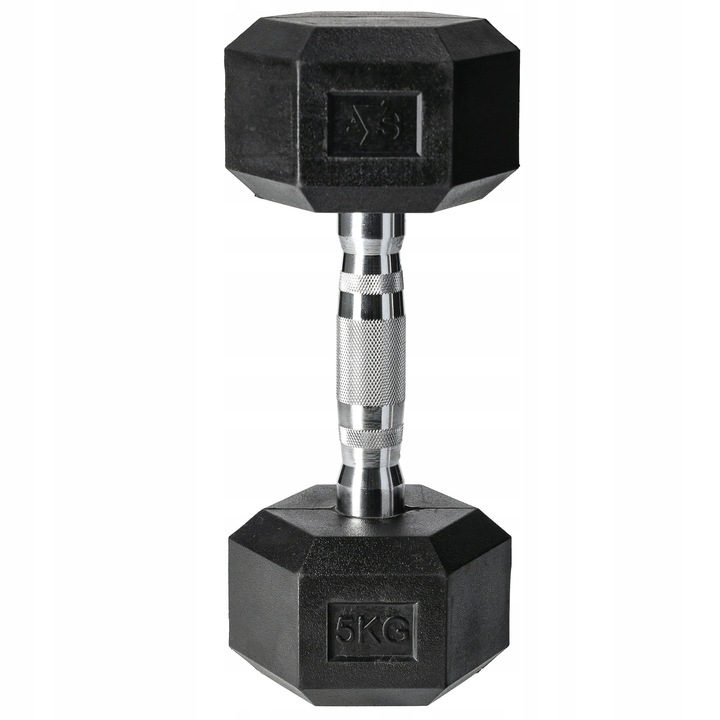 HANTLA HEX 5KG CIĘŻAREK OGUMOWANY SOLIDNY HANTEL WYTRZYMAŁY STALOWY PREMIUM