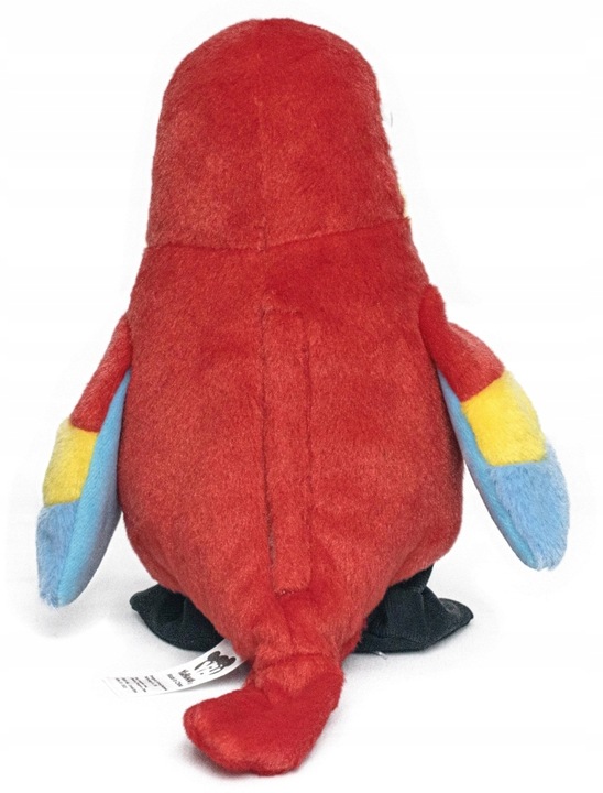 PAPUGA CZEROWNA GADAJĄCA POWTARZAJĄCA MUZYKUJĄCA PLUSZOWA MASKOTKA ROZMAWIA