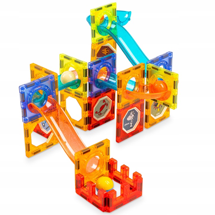 KLOCKI MAGNETYCZNE KONSTRUKCYJNE ŚWIECĄCY TOR PANELE 75 elementów