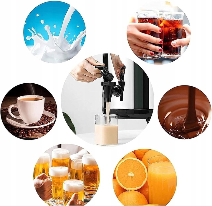 Duży termos gastronomiczny z kranem na kawę herbatę napoje | POJEMNOŚĆ 10L