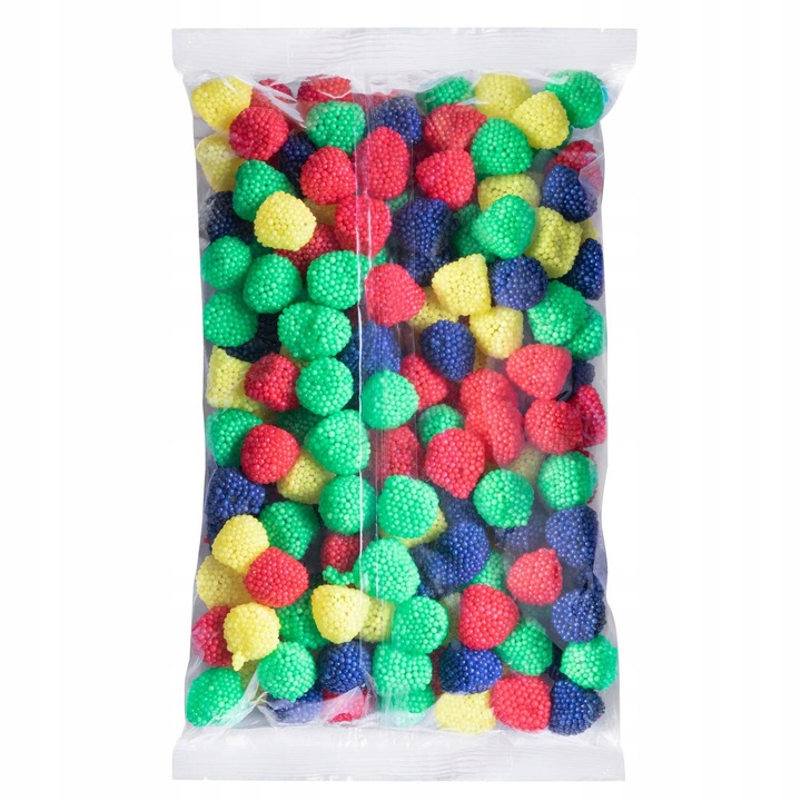 Żelki malinki kolorowe 1 kg w opakowaniu foliowym