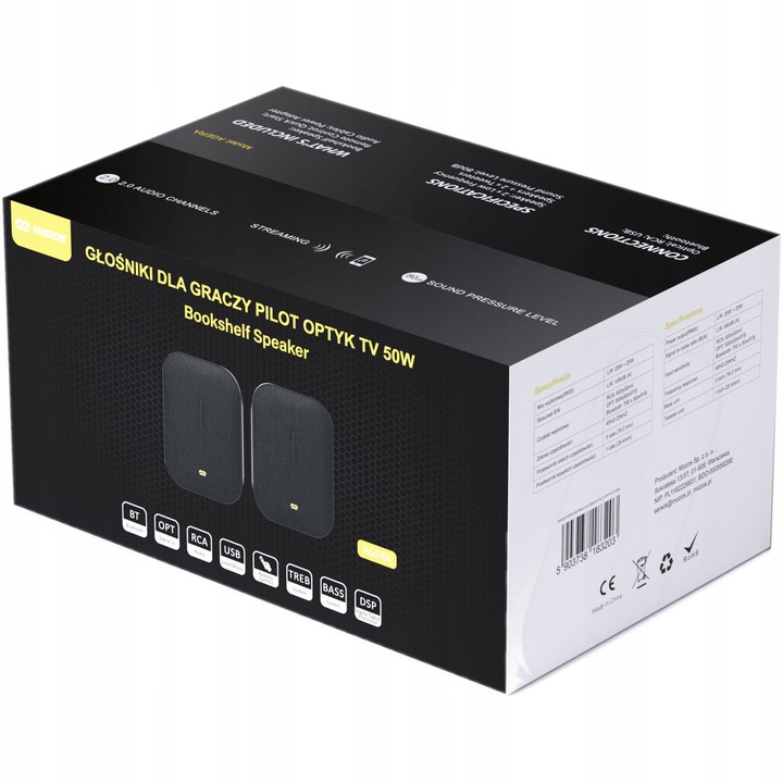 MOZOS AGERA GŁOŚNIKI DO KOMPUTERA TELEWIZORA Z PILOTEM MOCNE PREMIUM OPTYK