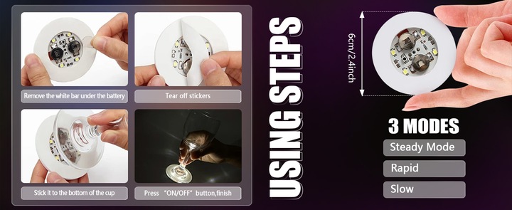 30 LED Coaster LED Naklejka LED Lampki LED do butelek na szampańskie Party