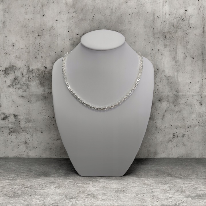 SREBRNY ŁAŃCUCH MĘSKI SPLOT KRÓLEWSKI 50 cm 4,5 mm SREBRO 925 GRAWER