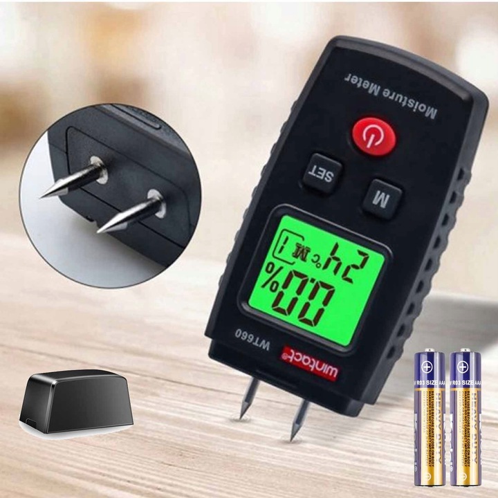 MIERNIK WILGOCI WILGOTNOŚCI WILGOTNOŚCIOMIERZ DREWNA DRZEWA + 2XAKU