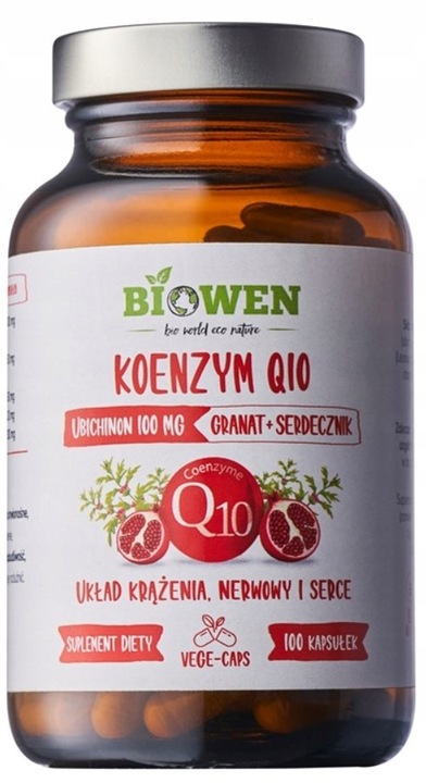 Biowen Koenzym Q10 100mg 100 kapsułek Ekstrakt z serdecznika Wsparcie serca