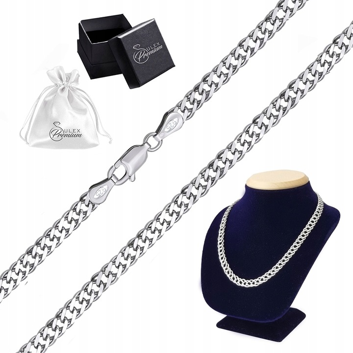 Łańcuszek srebrny pr. 925 Naszyjnik Splot Rombo Rombus | 55 cm x 5 mm