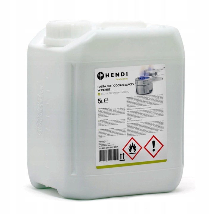 Pasta do podgrzewaczy w płynie 5 l HENDI Żel BIO Bez sadzy Bez zapachu