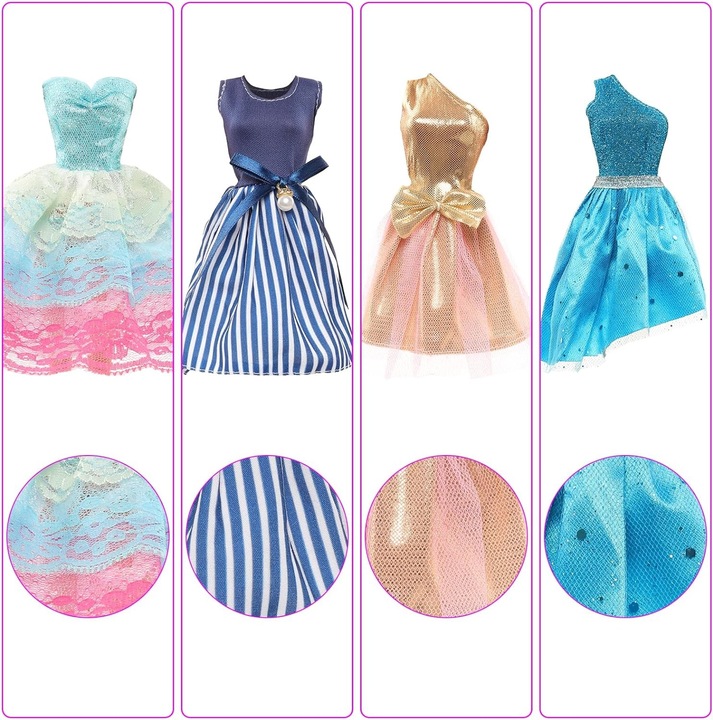 ZESTAW XL UBRANIA DLA LALEK SUKNIE BALOWE AKCESORIA PREZENT DLA DZIECKA
