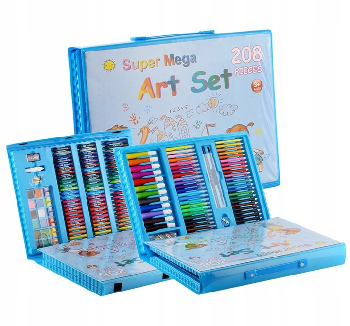ZESTAW DO MALOWANIA DLA DZIECI 208el Artystyczny Plastyczny Twórczy Walizka