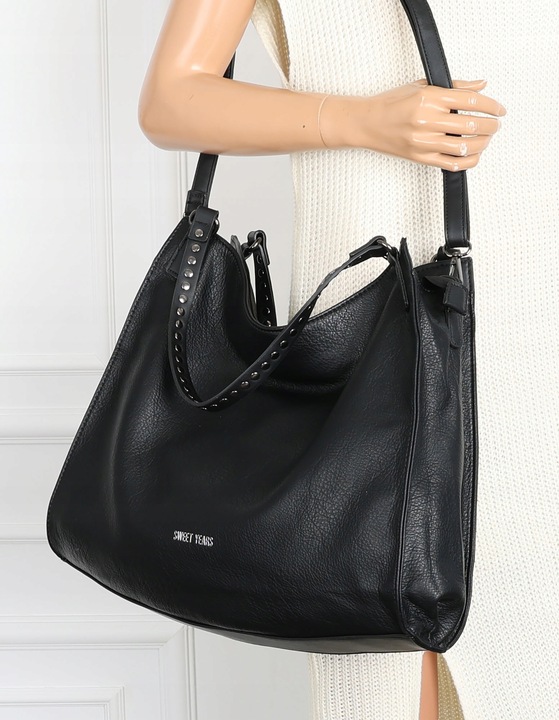 Torebka Damska Shopper worek modna duża lekka torba A4 na Ramię 6867 Czarna