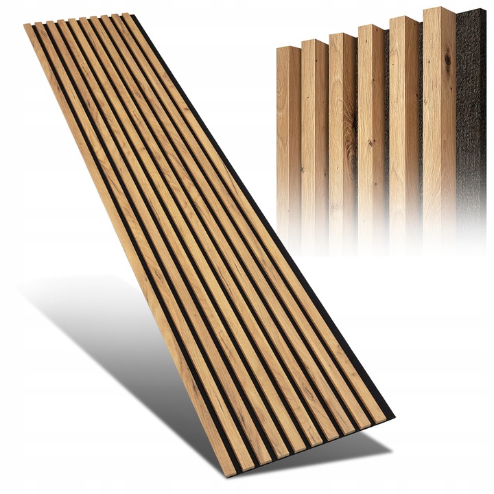 Lamele na Filcu ścienne Dąb Wotan Akustyczne POLSKIE różne kolory 275x46 cm