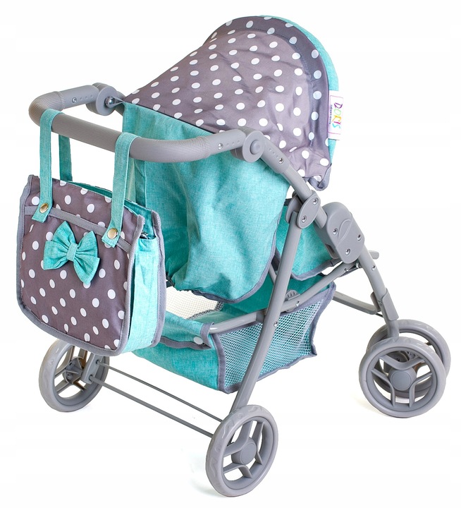 WÓZEK DLA LALEK spacerowy duża spacerówka TORBA PRZEWIJAK regulowana rączka