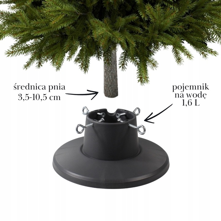 Stojak choinkowy SZARY na drzewko z pojemnikiem 2,1m STABILNY solidny loft